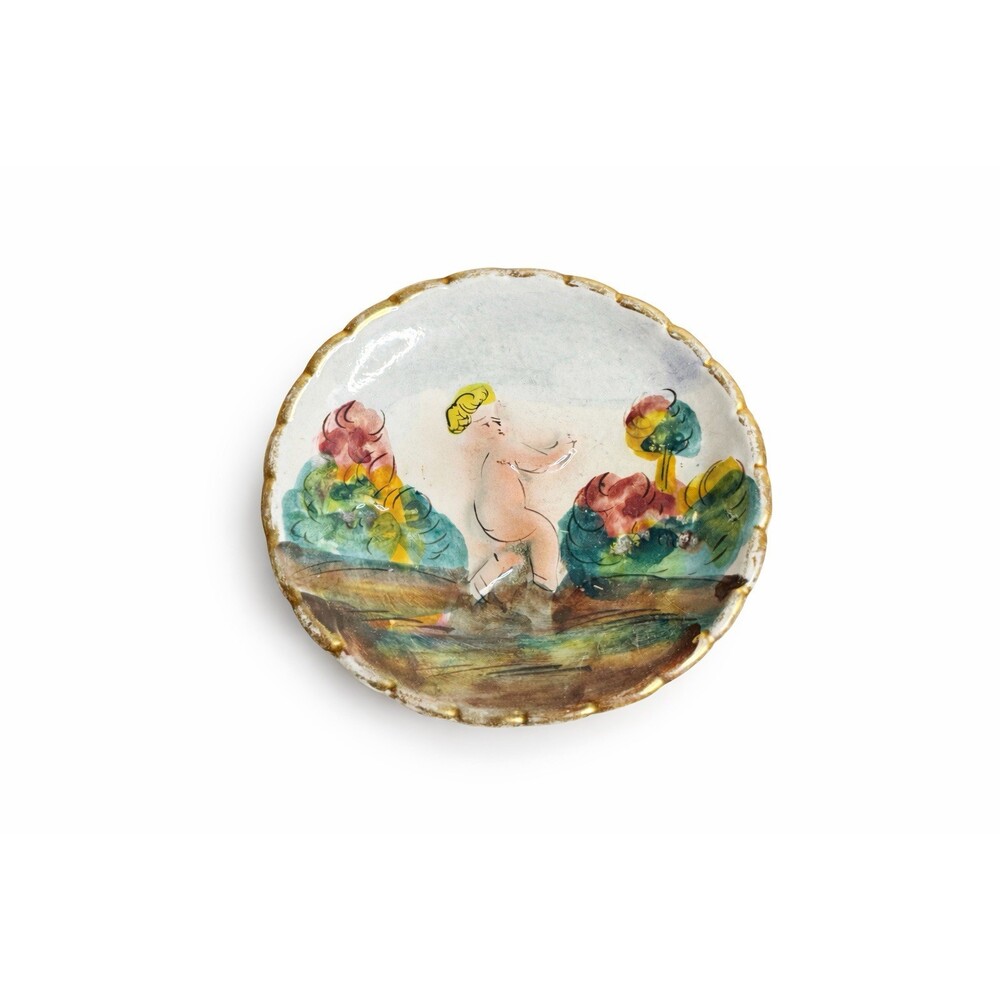 Capodimonte Hand Painted Hanging Wall Plate 4” Italy